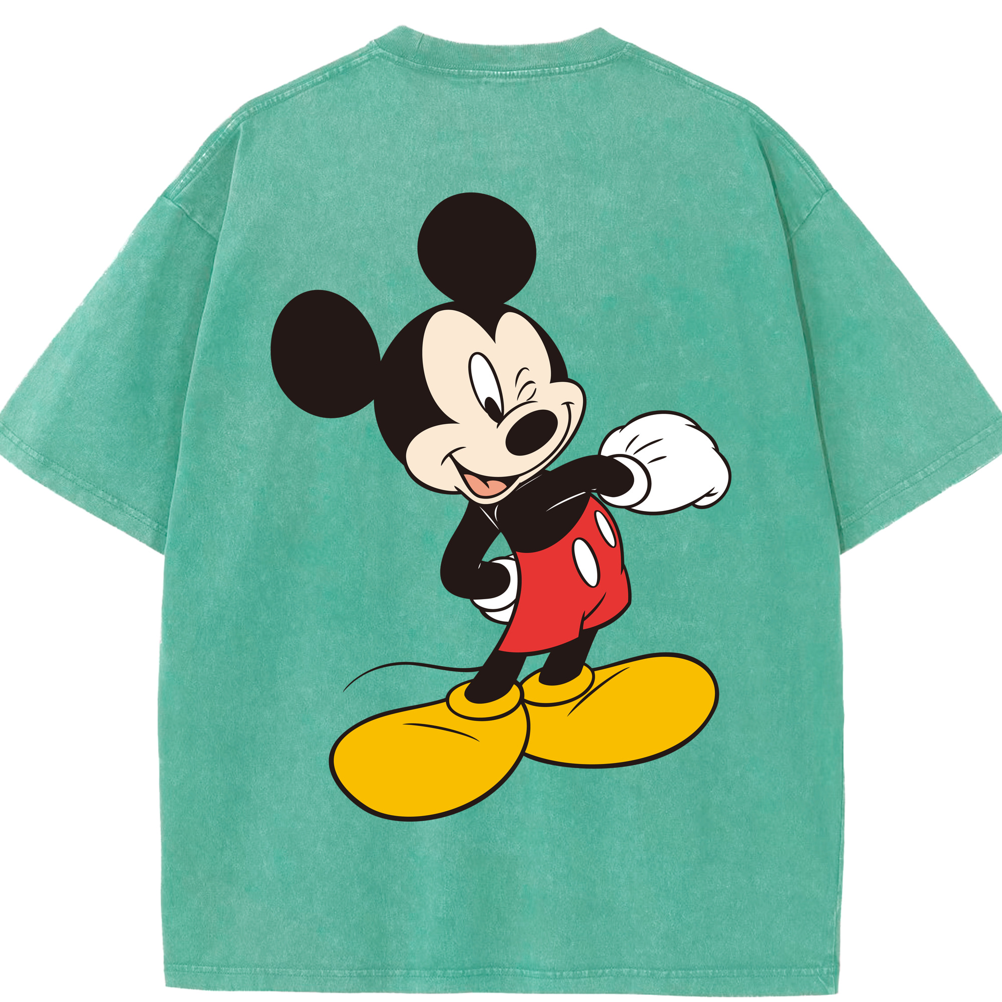 （画像用） ミッキーマウス Mickey Mouse 綿100% ヴィンテージ風 半袖Tシャツ（背面プリント）